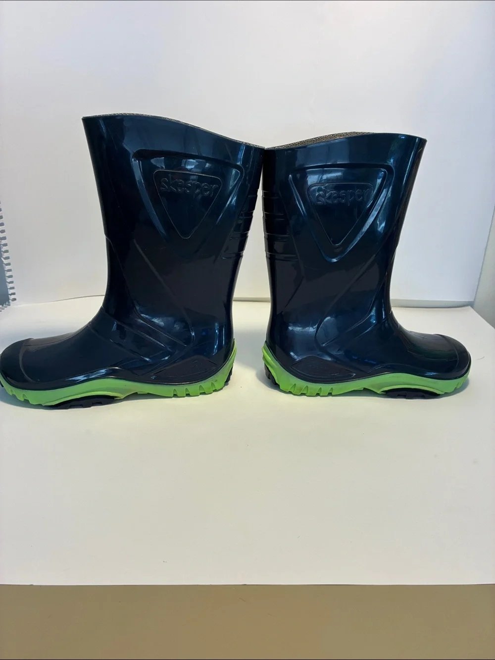 Kids Black & Lime Rain Boots - Skeper Style Waterproof Boots